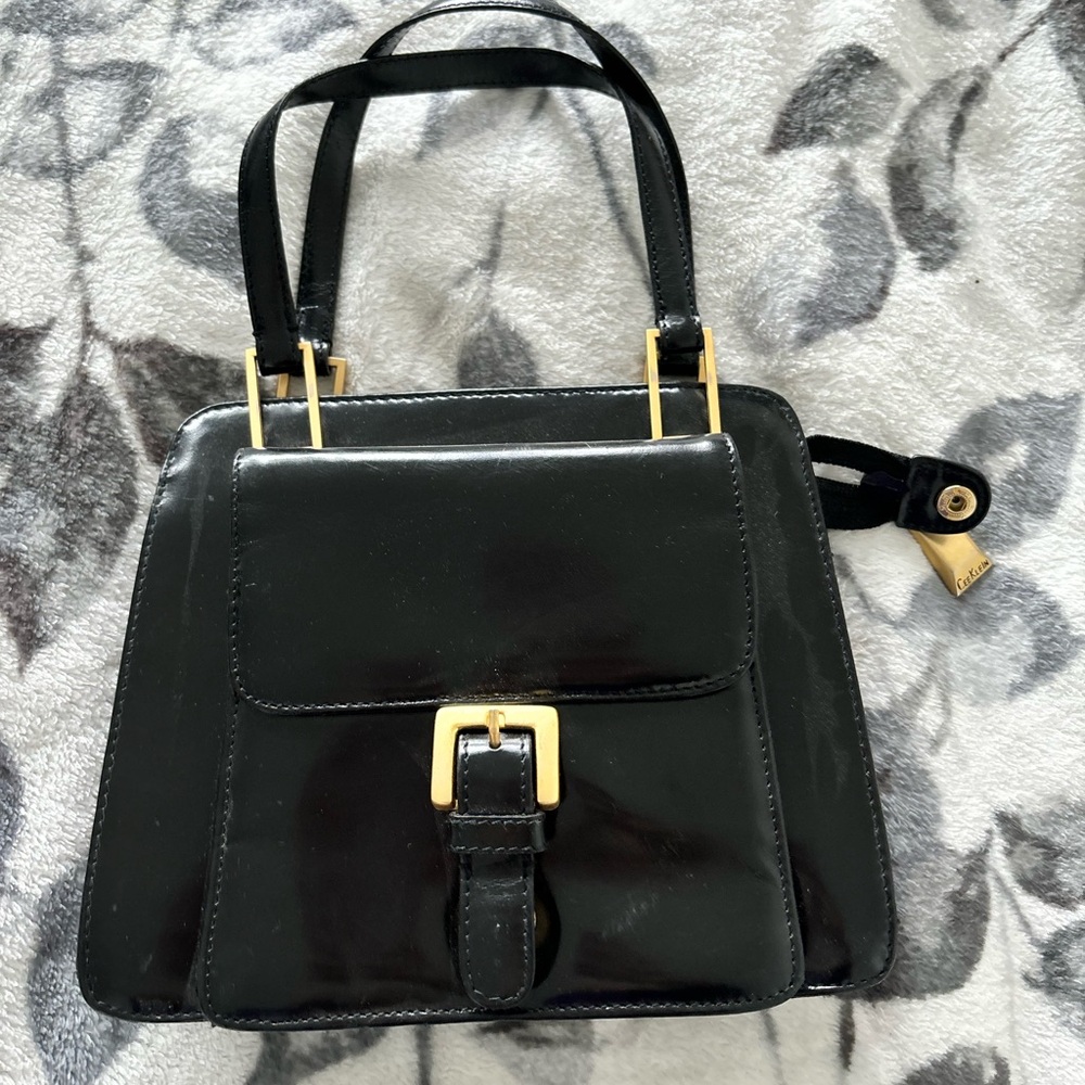 Chic Black Patent Leather Satchel